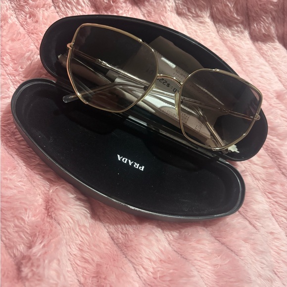 Prada Gold-Toned Geometric Sunglasses - Picture 6 of 6